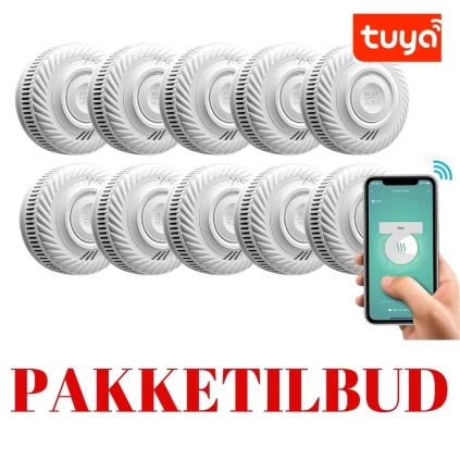 Pakketilbud seriekoblet røykvarsler med app oppkobling